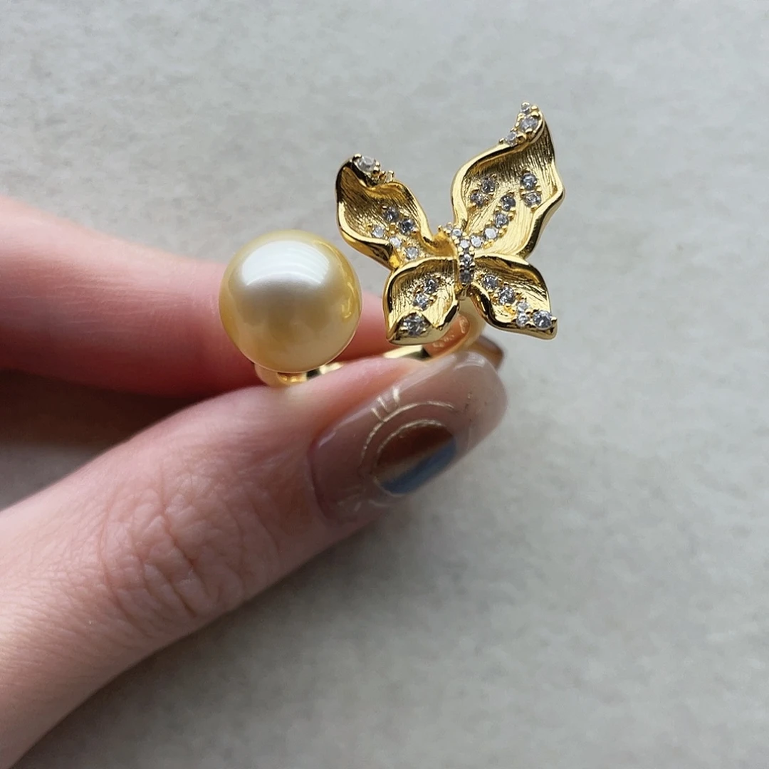 戒指120海水珍珠银S925镶嵌