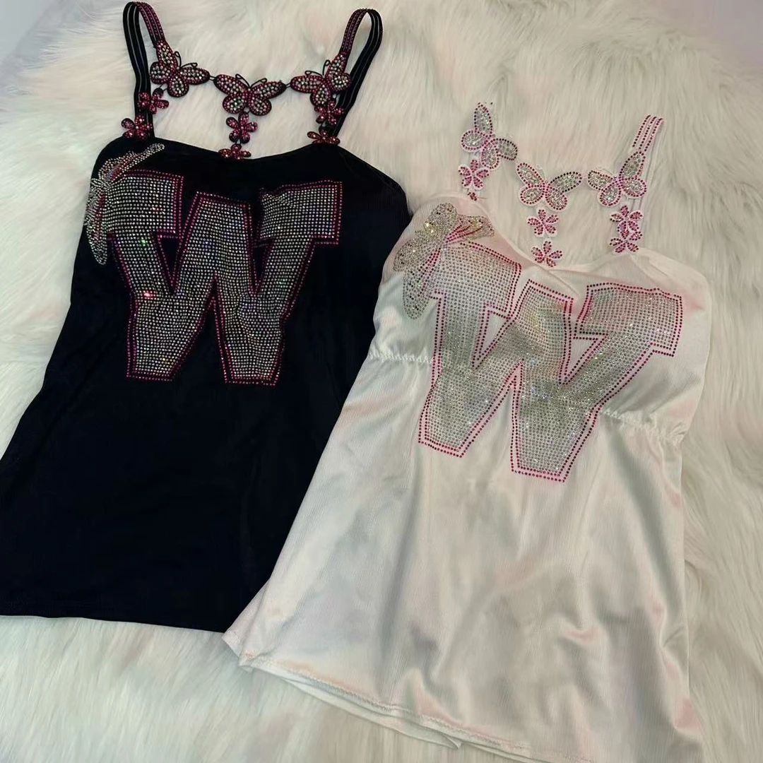 coco家时尚重工长款美背女士夏季休闲女款打底设计师满钻无袖269