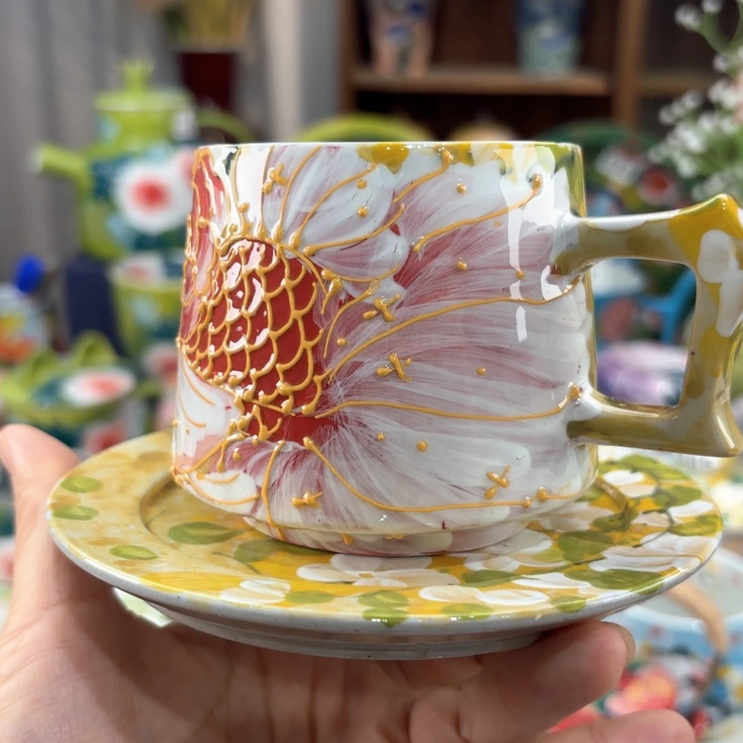 景德镇手绘高温釉下彩陶瓷茶具