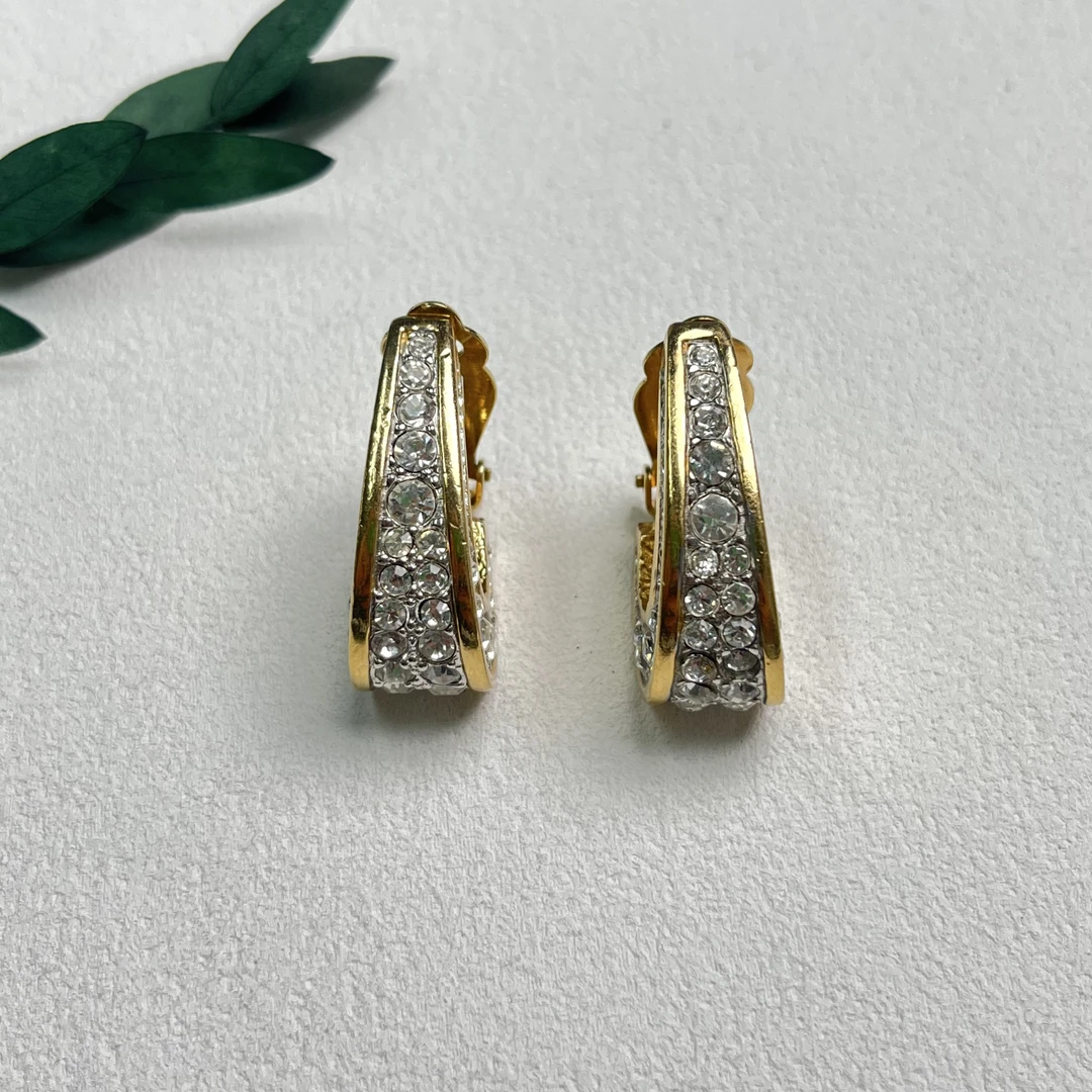 铜合金合成锆石耳饰 【六六中古】孤品复古耳夹ap7623