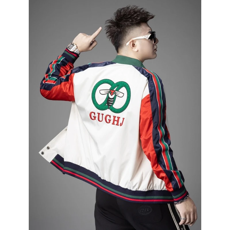 休闲外套男士秋季轻奢高级感2025新款拼色刺绣刺绣棒球服夹克男装