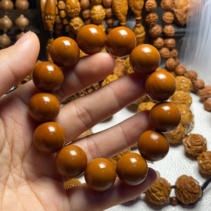 【闪购商品】橄榄核手串/手链人**途正圆光珠1.7