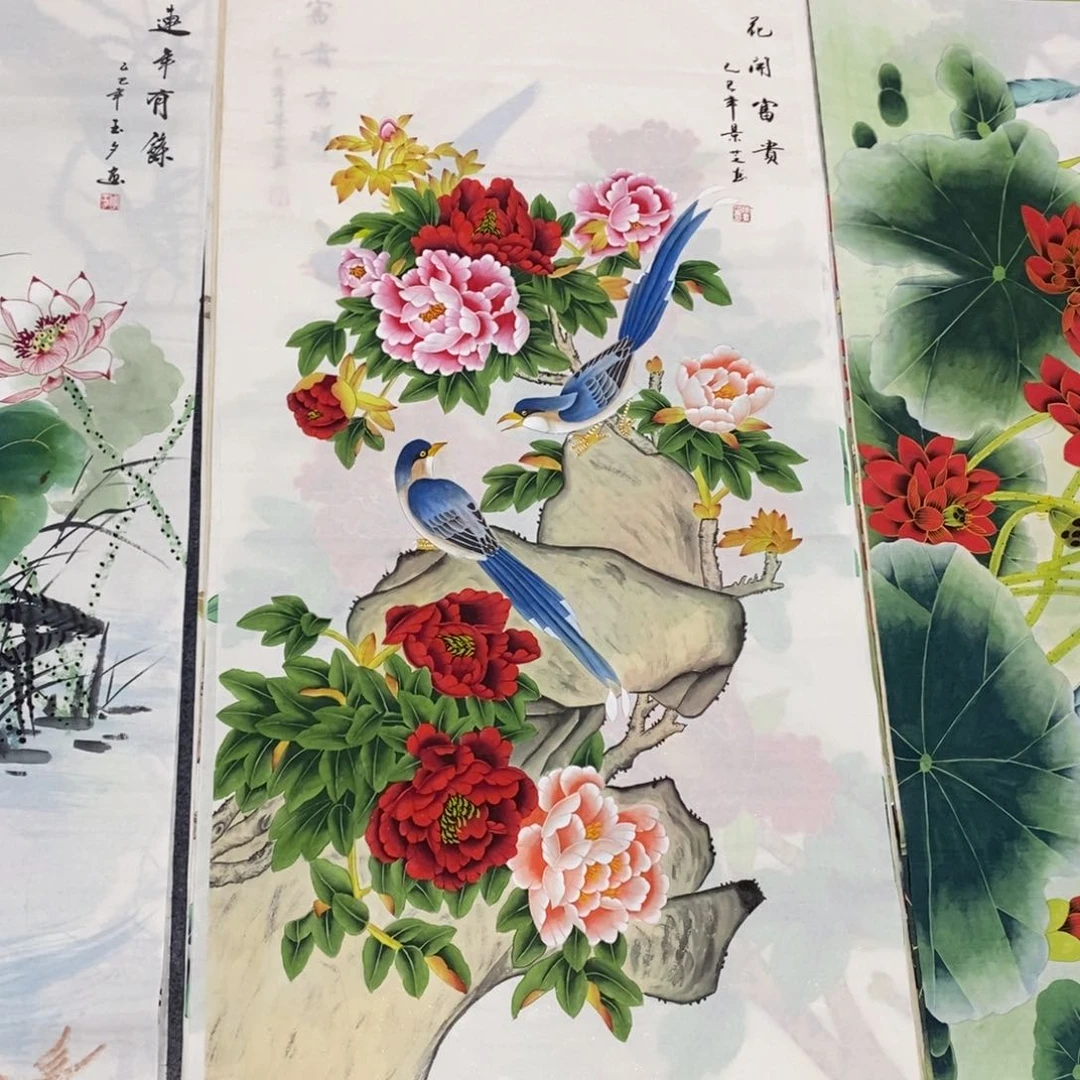 国画尺寸140✖️70四尺工笔手绘画