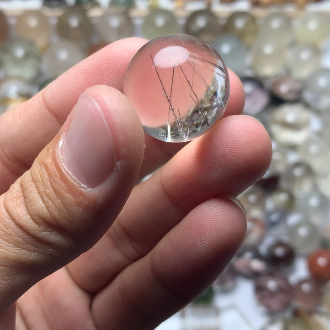 水晶珠宝半成品未镶嵌S*发晶球