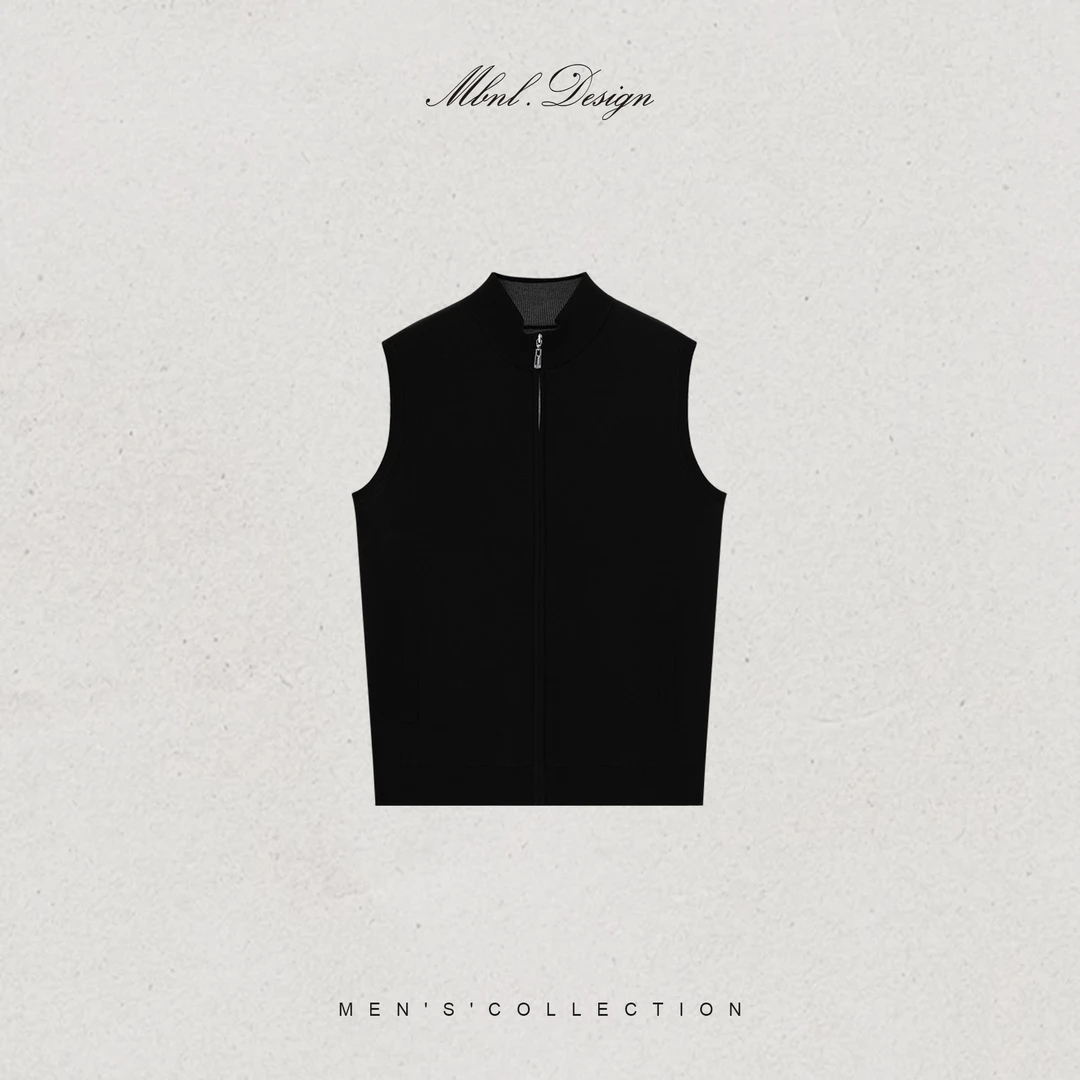 MBNL-F「双色织法」秦磊男装-羊毛混纺纱线马甲JX32