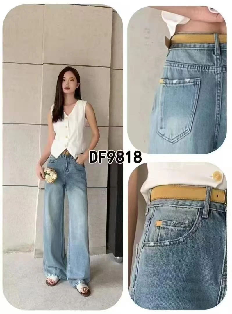 玲家精选9818款号欧洲站牛仔直筒裤