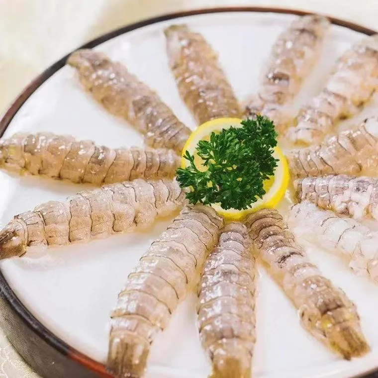 新鲜现剥皮皮虾爬子虾婆肉虾肉特大虾姑肉赖尿虾2/3斤连云港直发