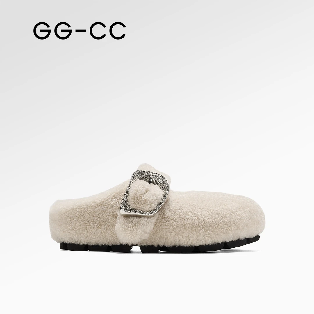 GG-CC【洛克甜庄】法式甜系芭蕾毛毛拖鞋女秋季新款一脚蹬鞋子1924