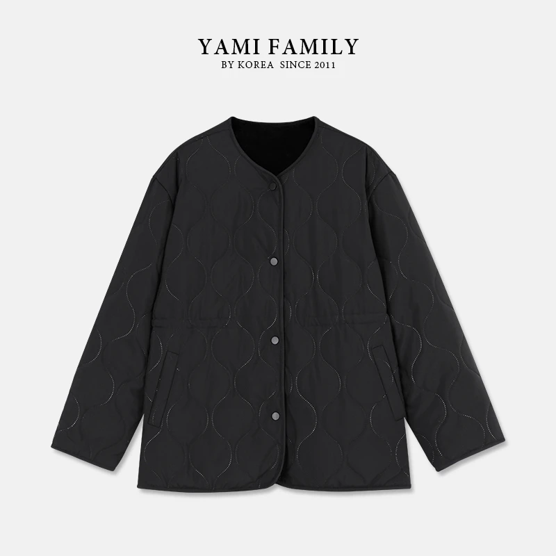 YM 2419 舒适时尚百搭经典潮流保暖冬季菱格简约圆领棉服