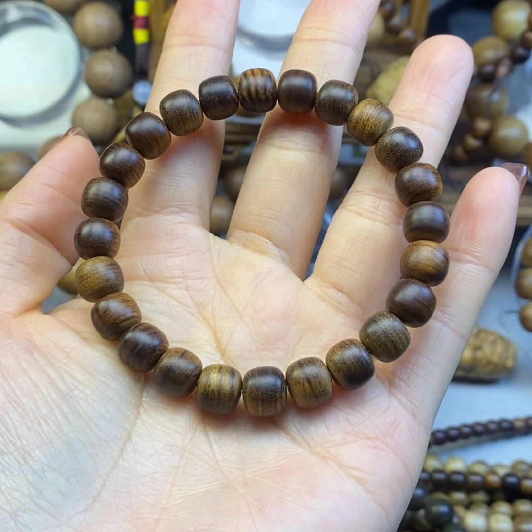 檀香木手串/手链俯*89老山檀黑肉横纹奶香手串