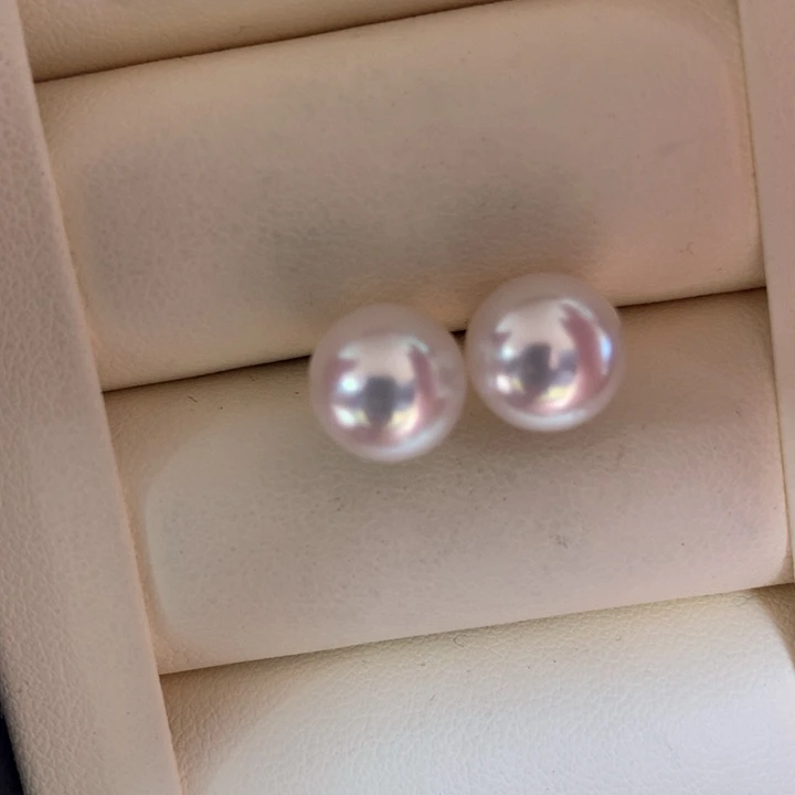 18K金镶嵌耳饰海水珍珠