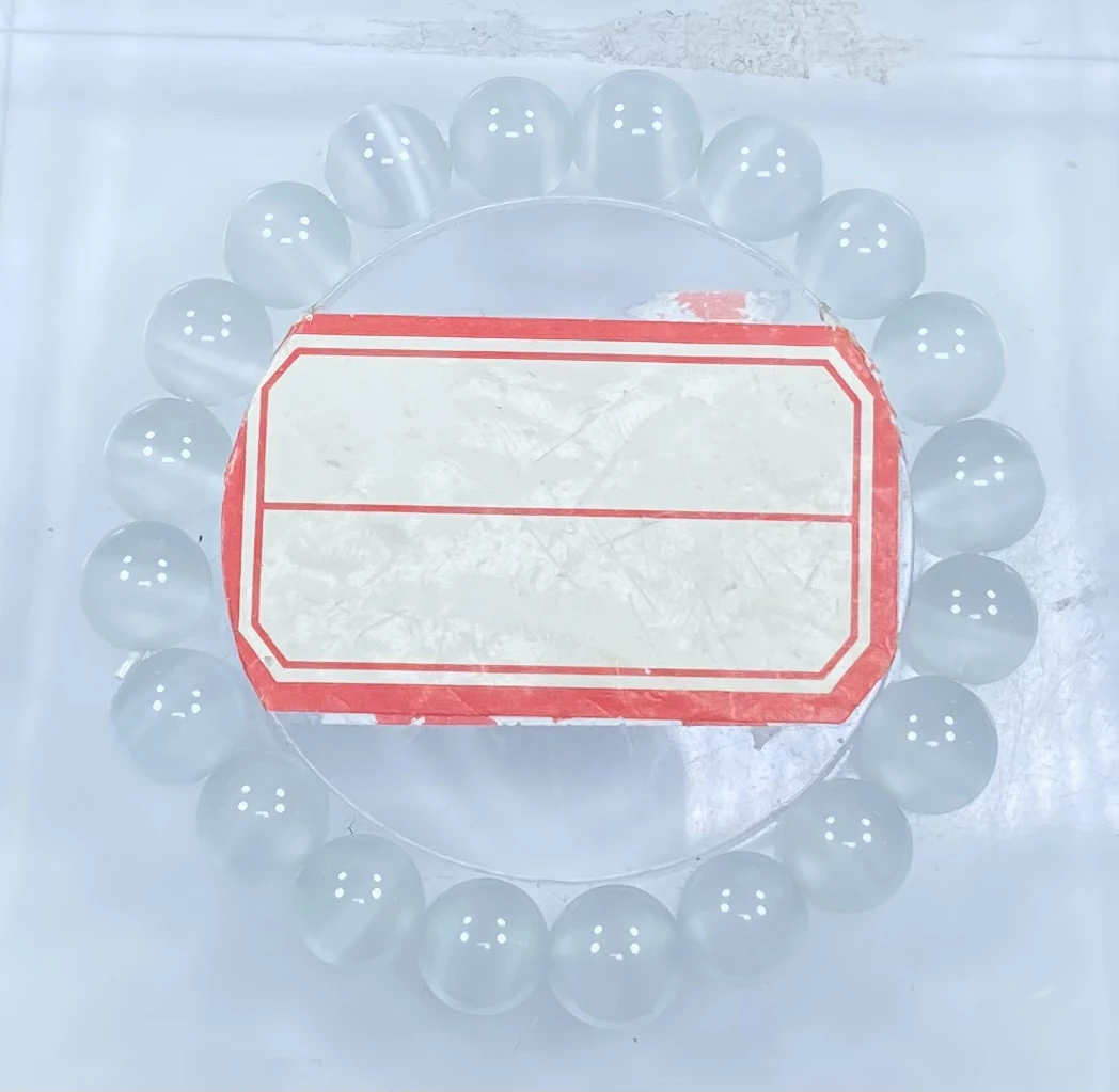白色猫眼10mm手串发一条AB34
