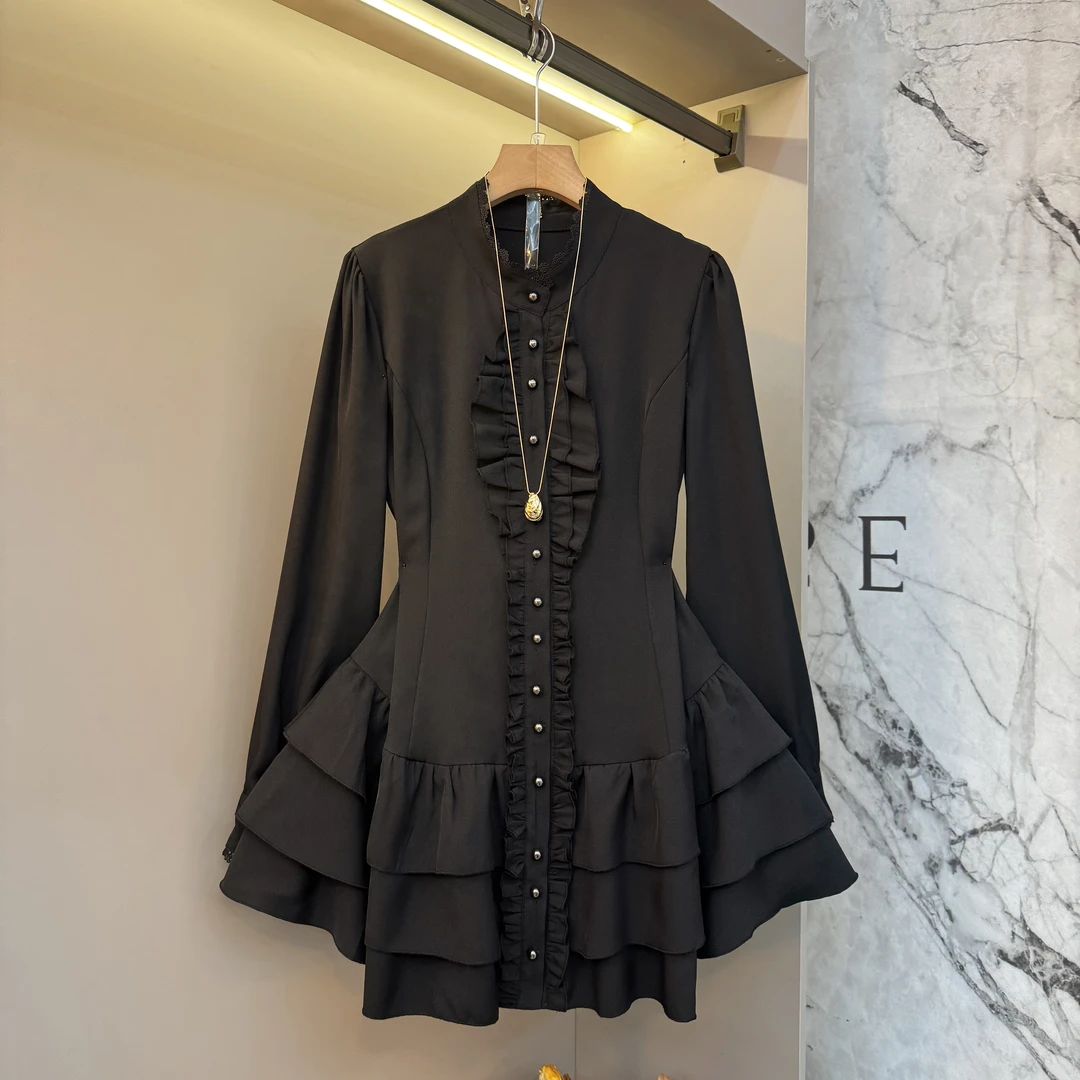 2025欧货法式名媛风绑带设计感时尚收腰大码显瘦气质衬衫2582