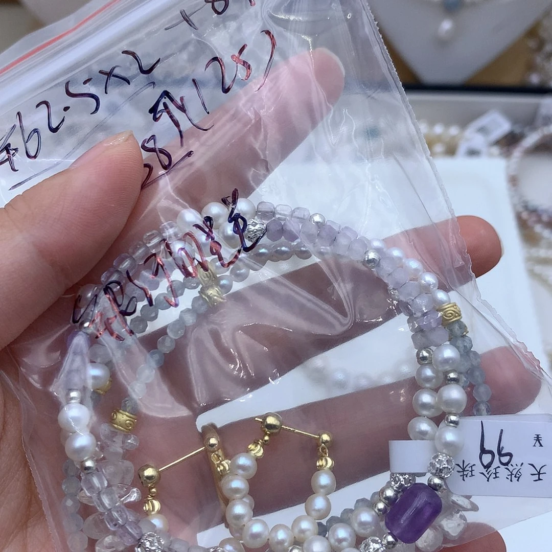 银S925镶嵌手绳淡水珍珠