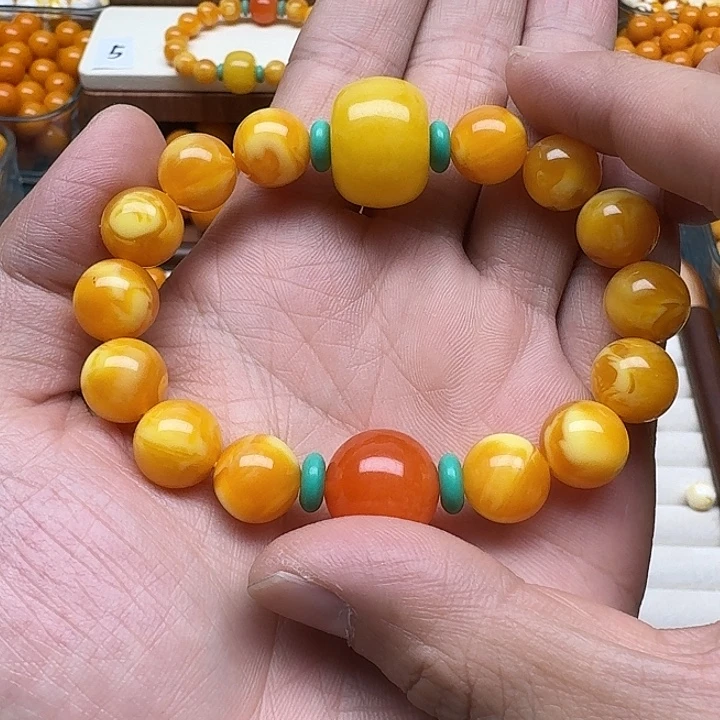 琼***8无非金属精品老蜡色素串搭配一条