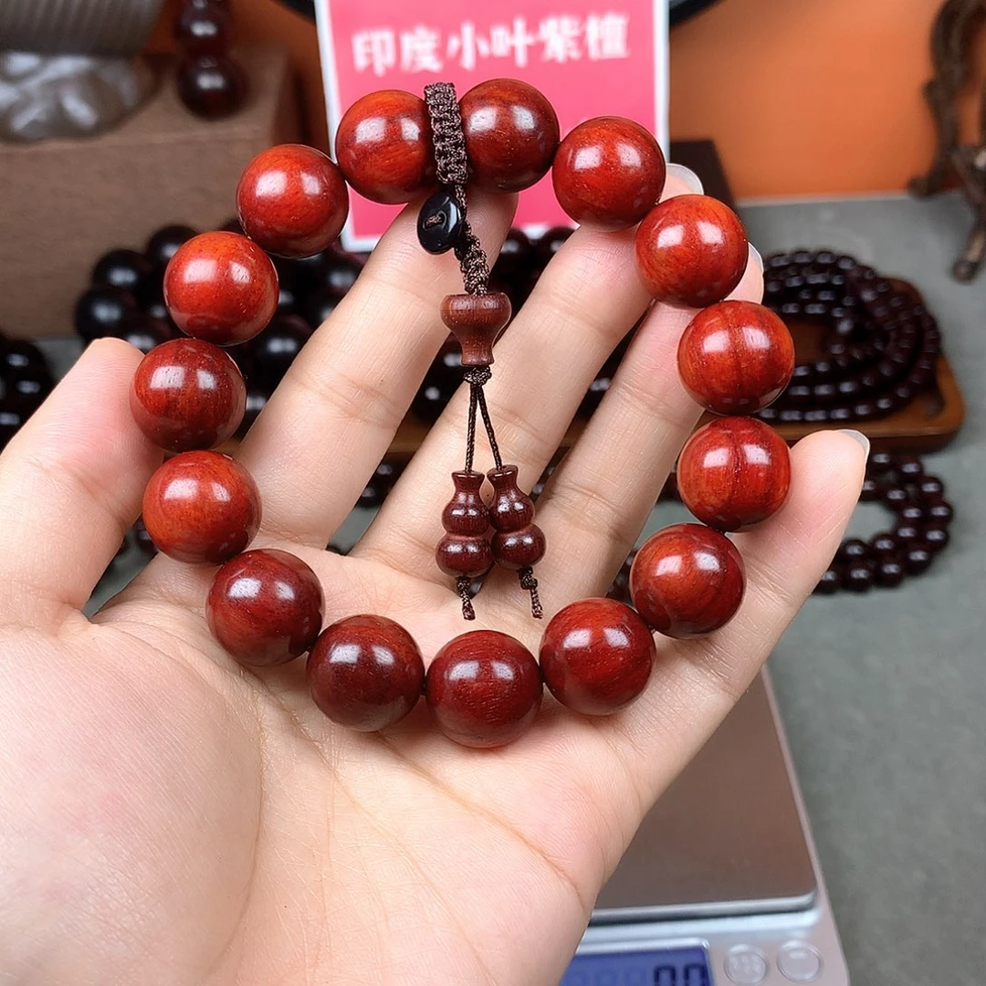 木宝阁小叶紫檀手串，尺寸16mm（现货实拍）