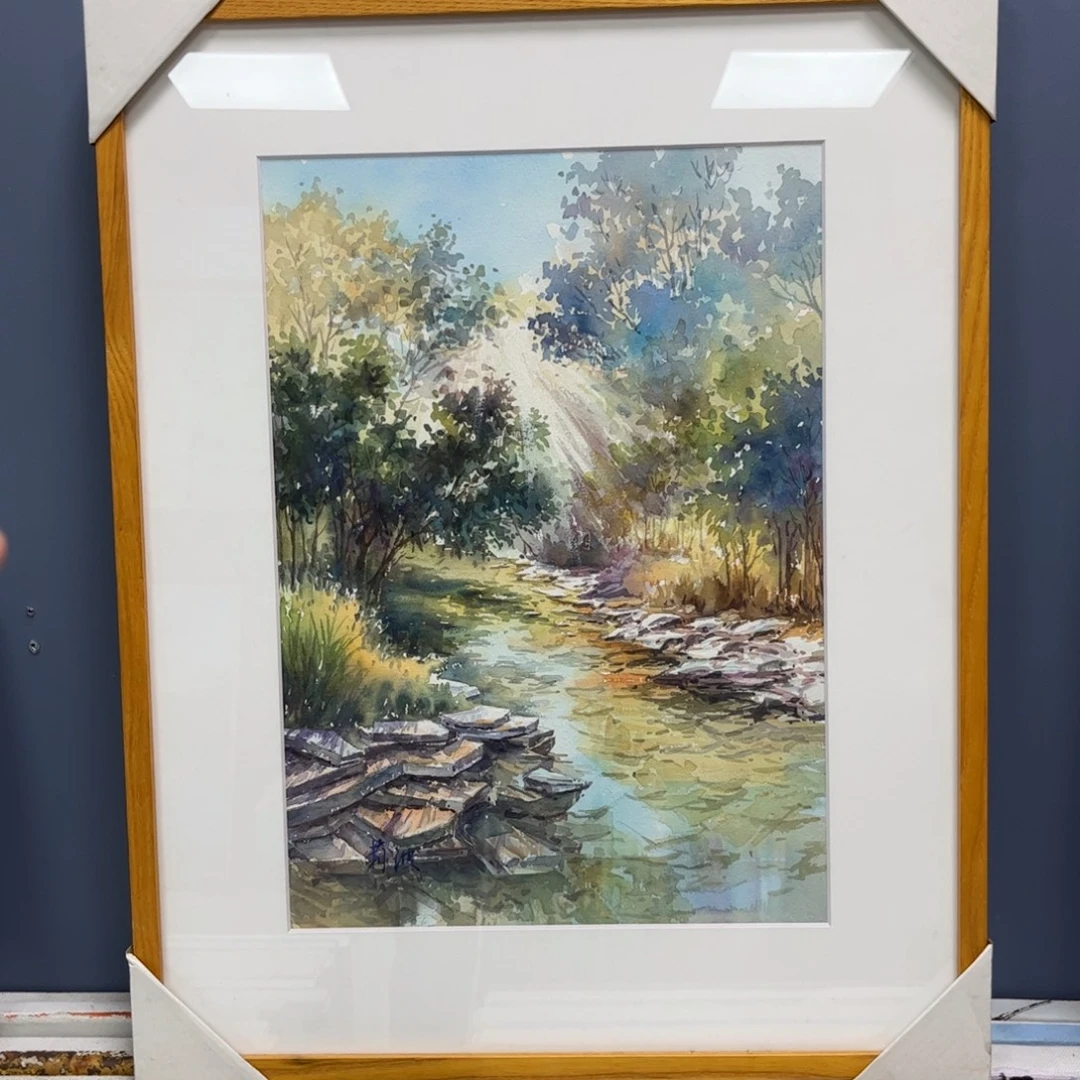手工手绘精品油画带框40+50尺寸