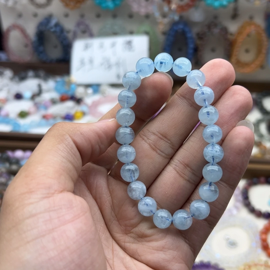 水晶未镶嵌手链9.4咪海蓝宝