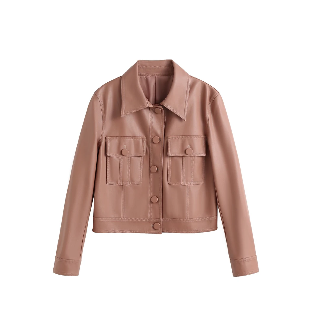 小蔓【海宁皮衣】2025年新款衬衫百搭高级款时尚显瘦外套