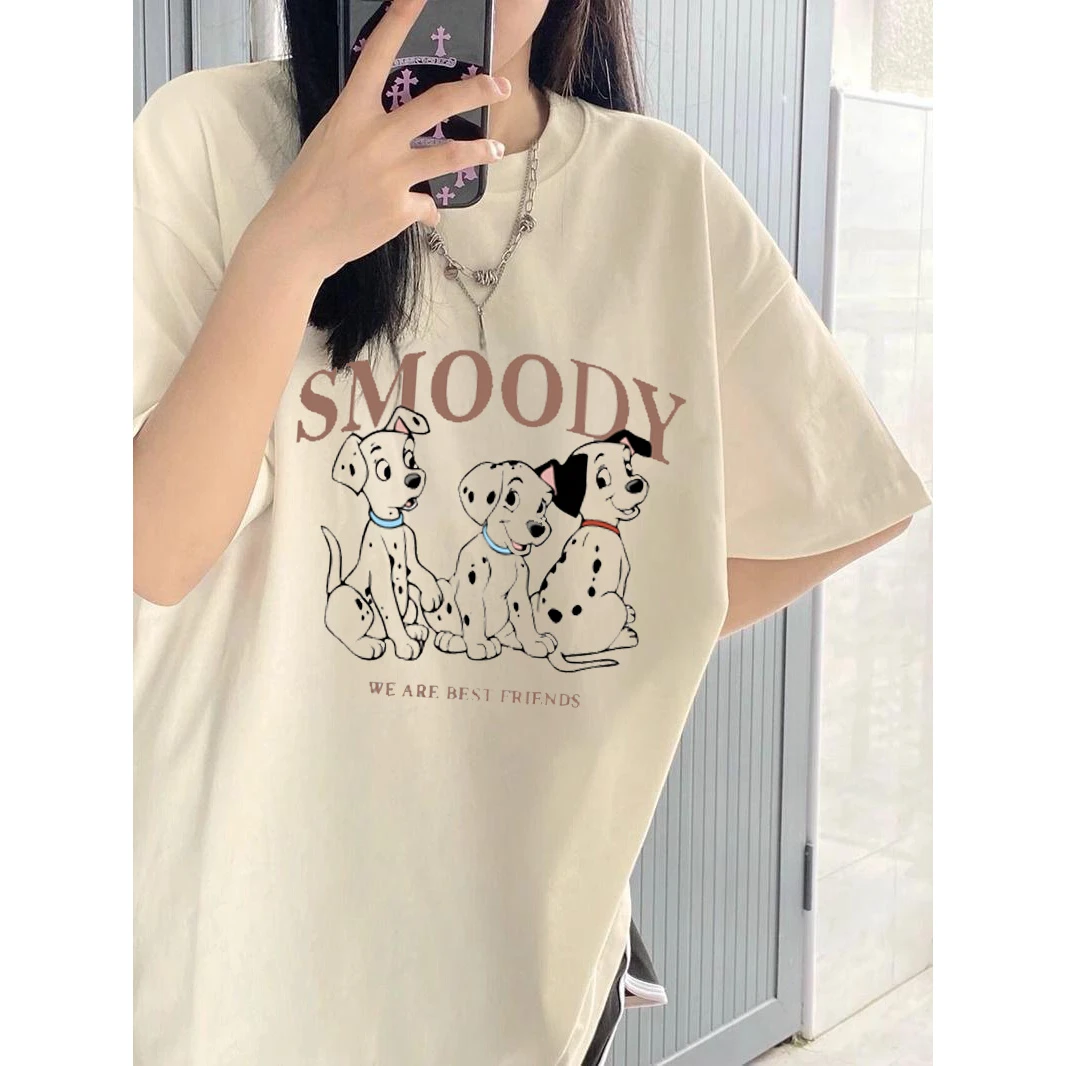 100%纯棉百搭夏季T恤白色短袖女学生时尚上衣卡通宽松小清新潮流