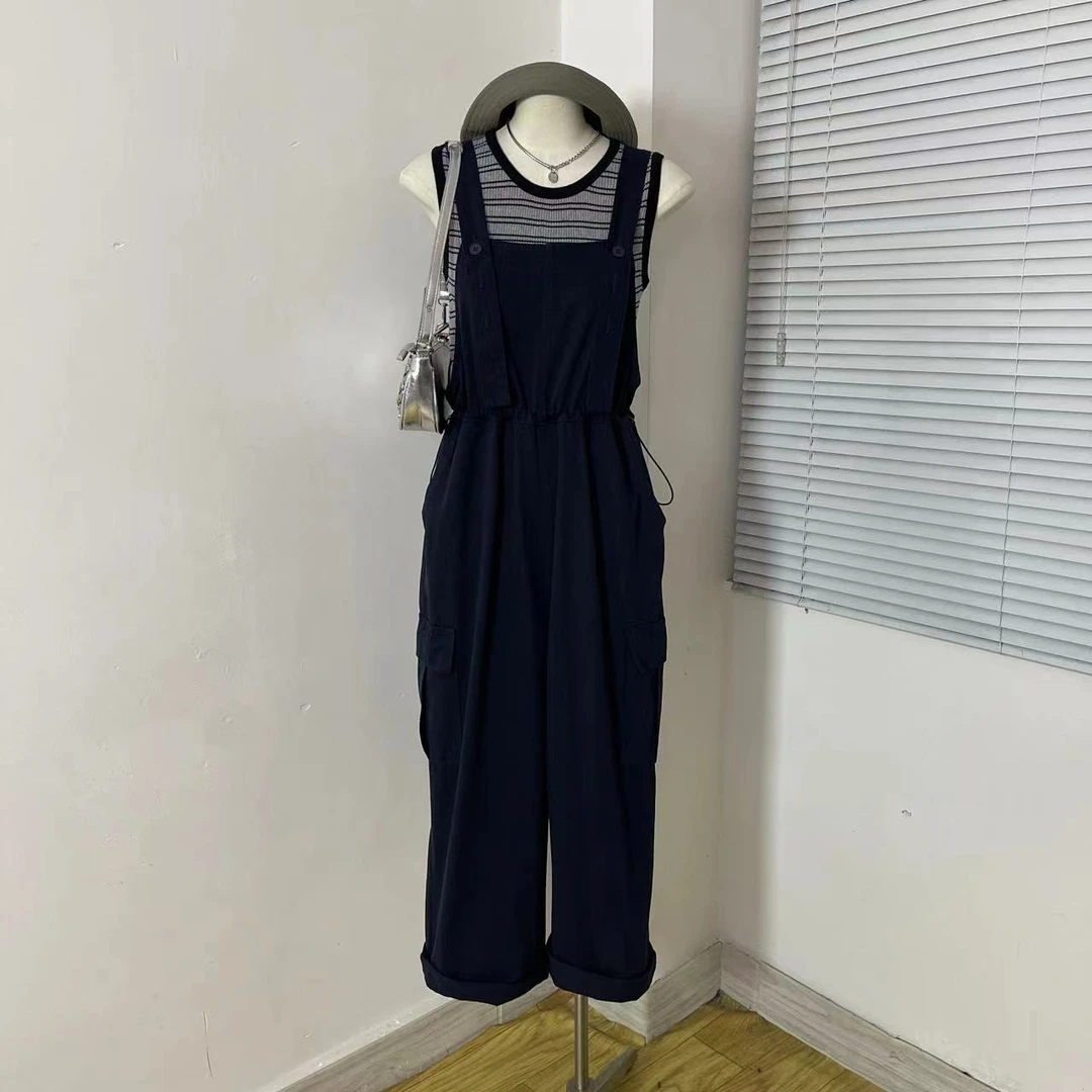 LIZI精选女装  韩国东大门新款时尚韩版直筒收腰显瘦百搭连体裤女