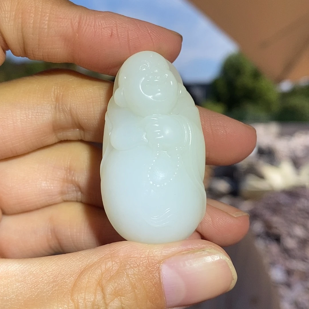 未镶嵌手链和田玉羊脂白佛