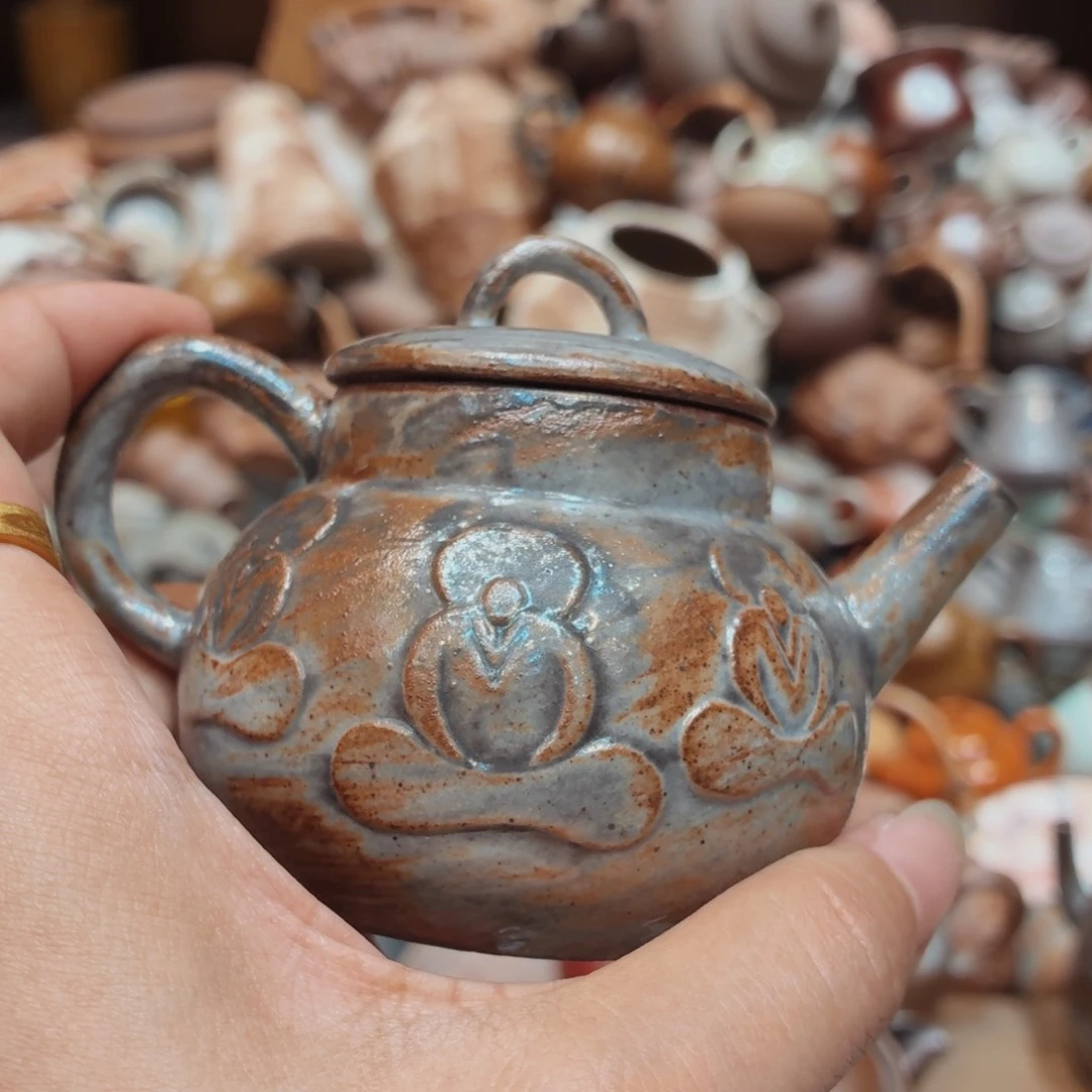 柴烧老岩泥手工茶器皿