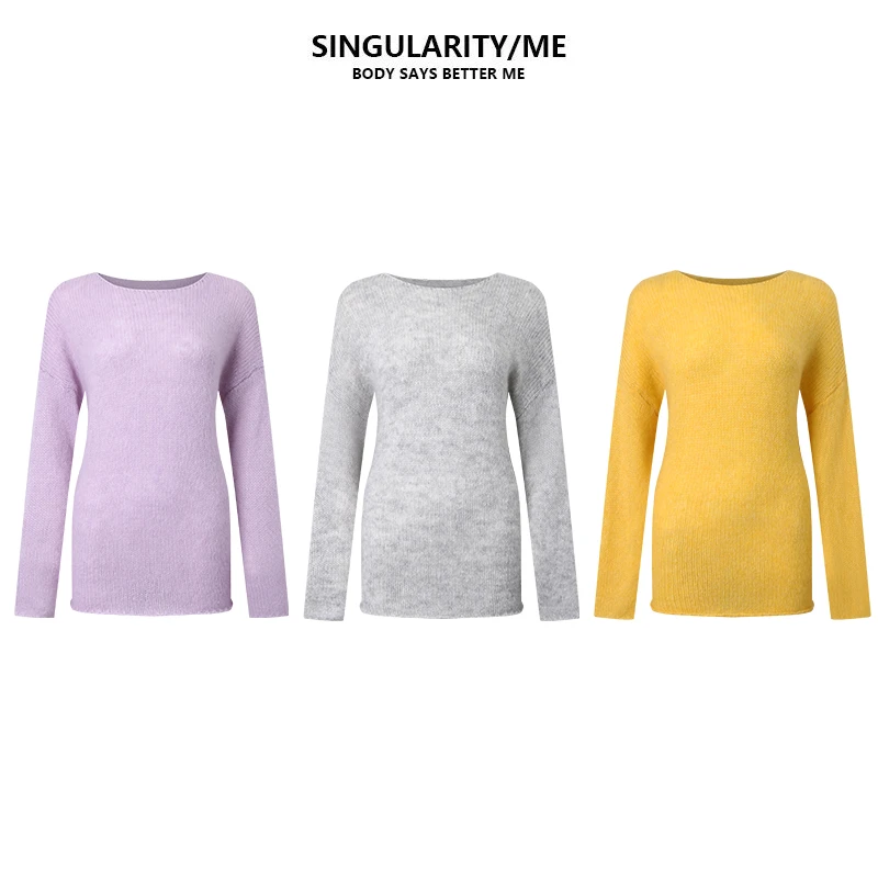 Singularity Me 9A 31331 马海毛羊毛软糯慵懒休闲套头针织衫毛衣