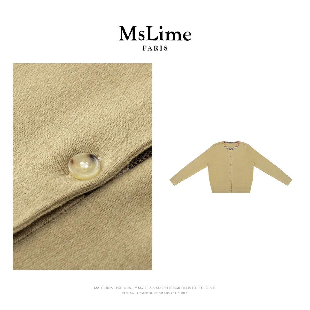 王嬛嬛MsLime25年新款【燕柔】绵羊毛长袖百搭外套 HD2C0316