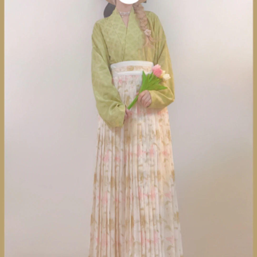 【桃红柳绿】画堂春日常宋制薄纱百迭裙百褶裙半裙现货