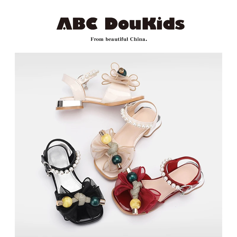 ABC Doukids女宝宝夏季凉鞋时尚2025年新款女童软底儿童蝴蝶结鞋