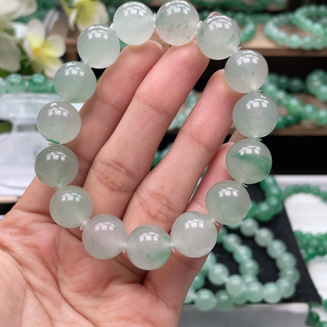 石英质玉（非洲翠）手链未镶嵌