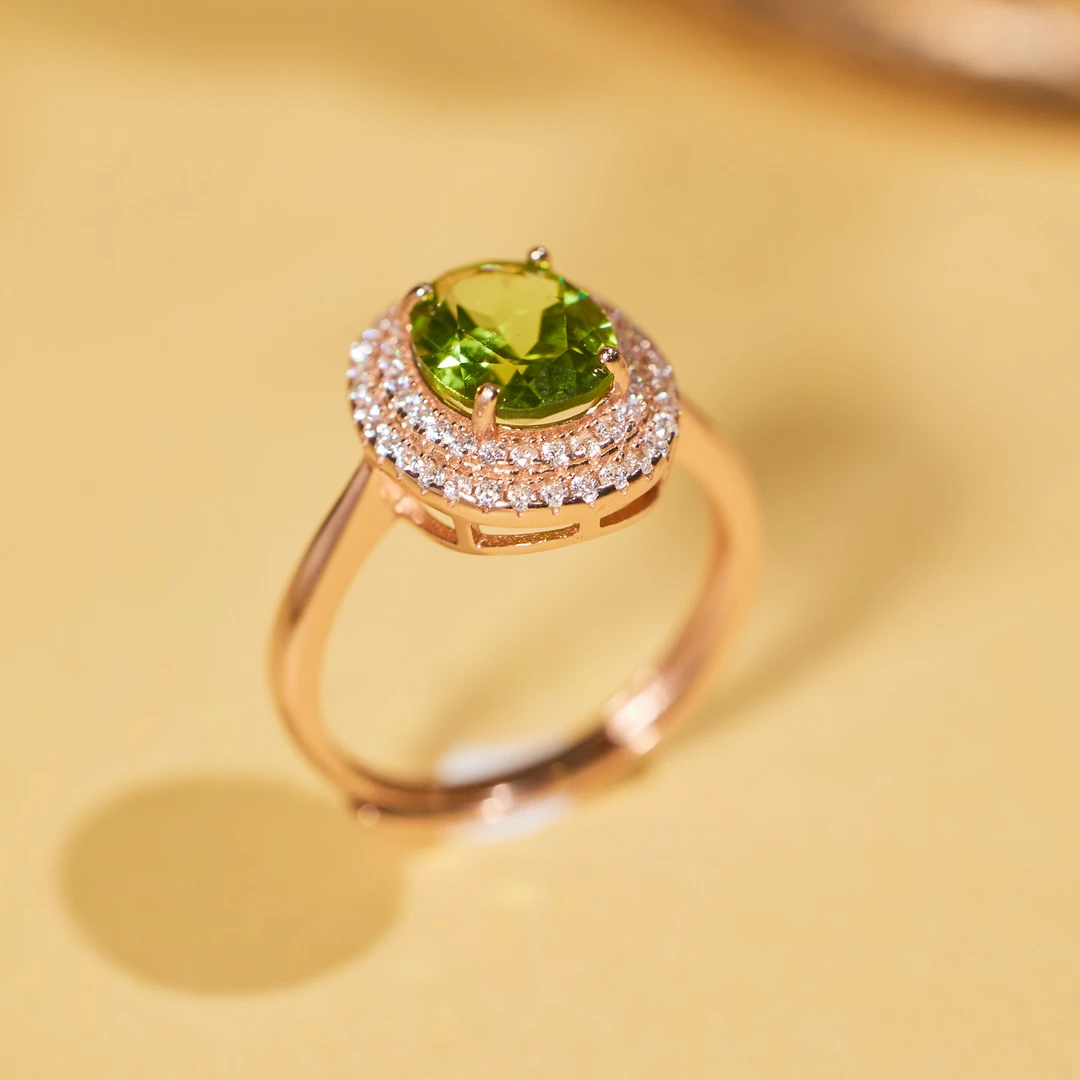 【歪歪】*橄榄石戒指*925镶嵌W6141