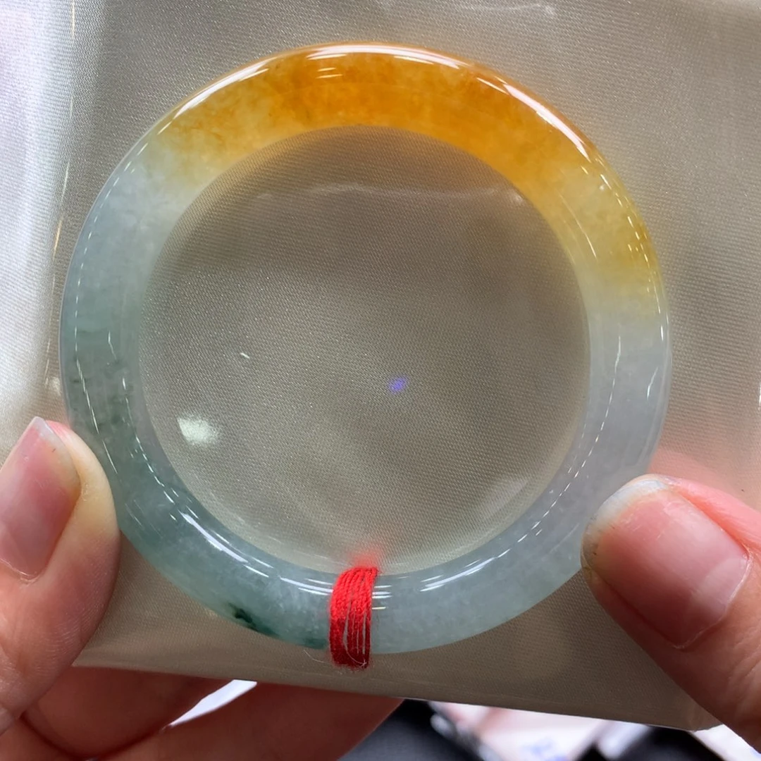 翡翠未镶嵌手镯49圆条