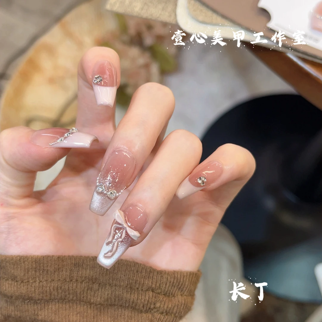 洛丽塔-壹心纯手工穿戴甲 美甲贴片可拆卸假指甲10片装