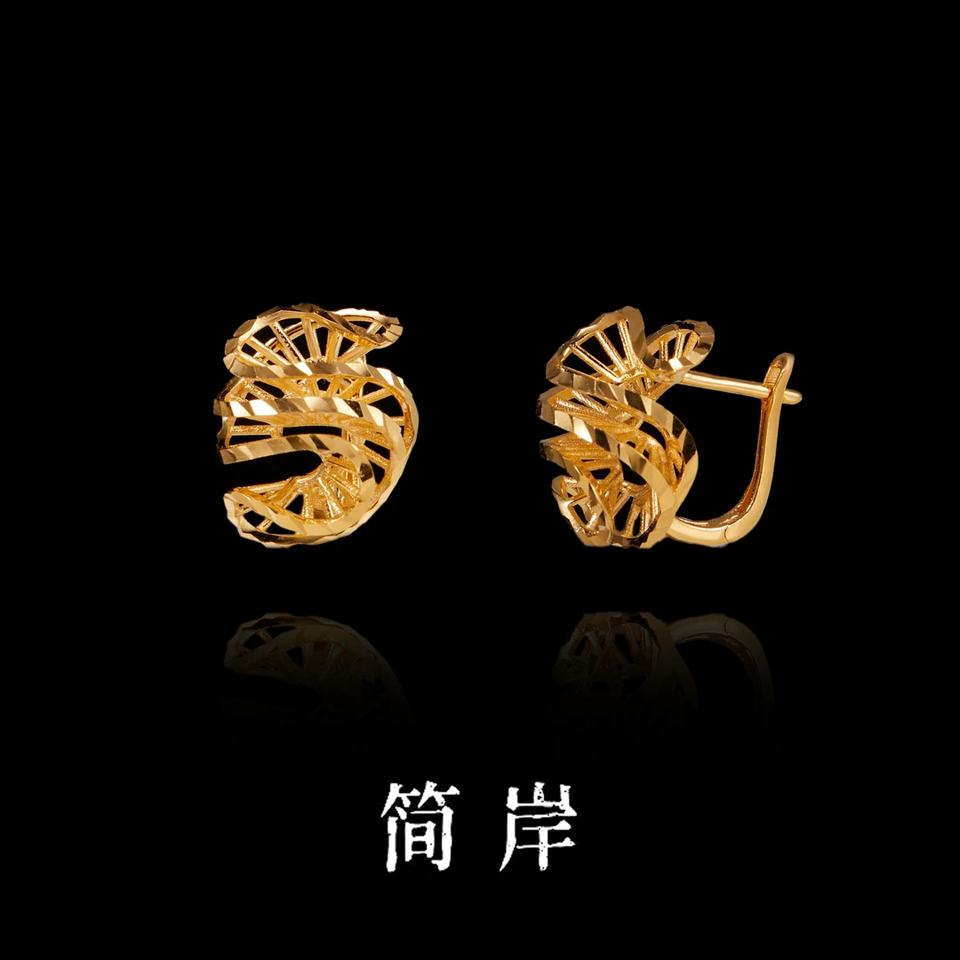 925银耳饰 云朵蕾丝耳环秋冬S925纯银镀金