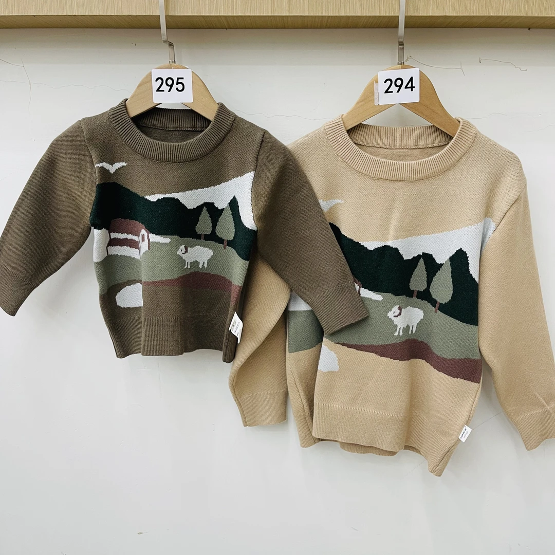 实体品牌童装小童森系柔软长袖圆领毛衣3412003275