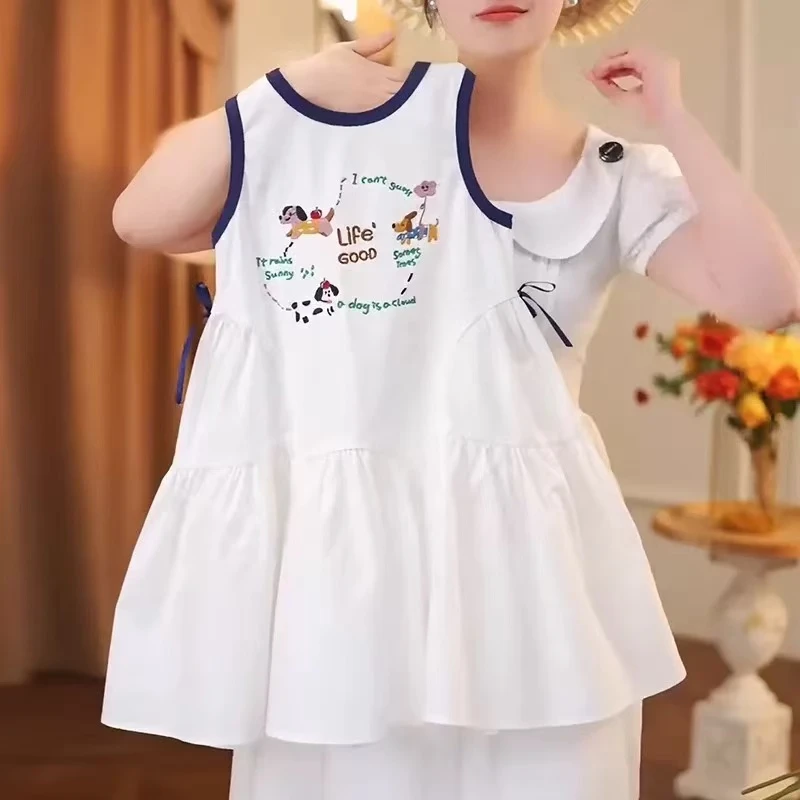 女童连衣裙夏季2025新款儿童洋气无袖棉布背心裙夏装女孩公主裙子