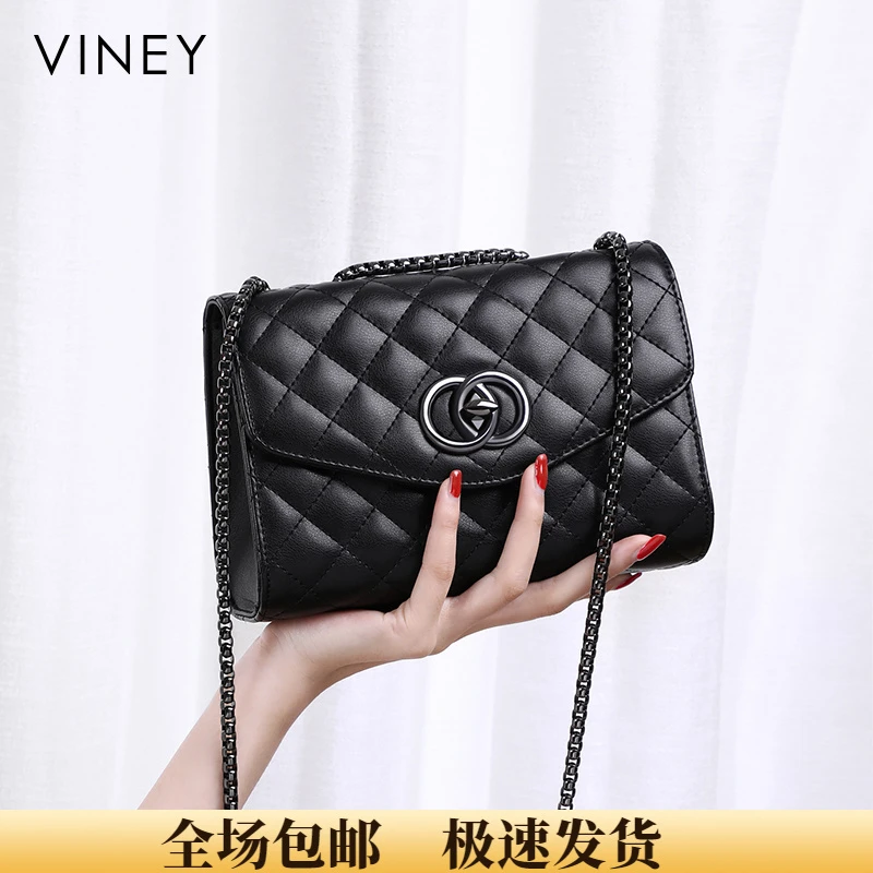 Viney真皮包包女包轻奢气质女包单肩斜挎包生日圣诞礼物送女生