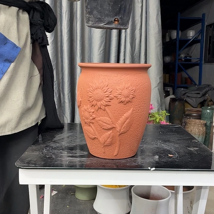 19×24 -粗陶花盆有孔-买买买