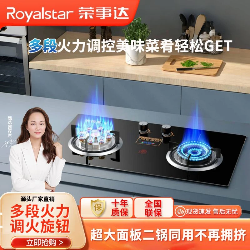 Royalstar/荣事达燃气灶双灶家用天然气大火力煤气液化气台式嵌入