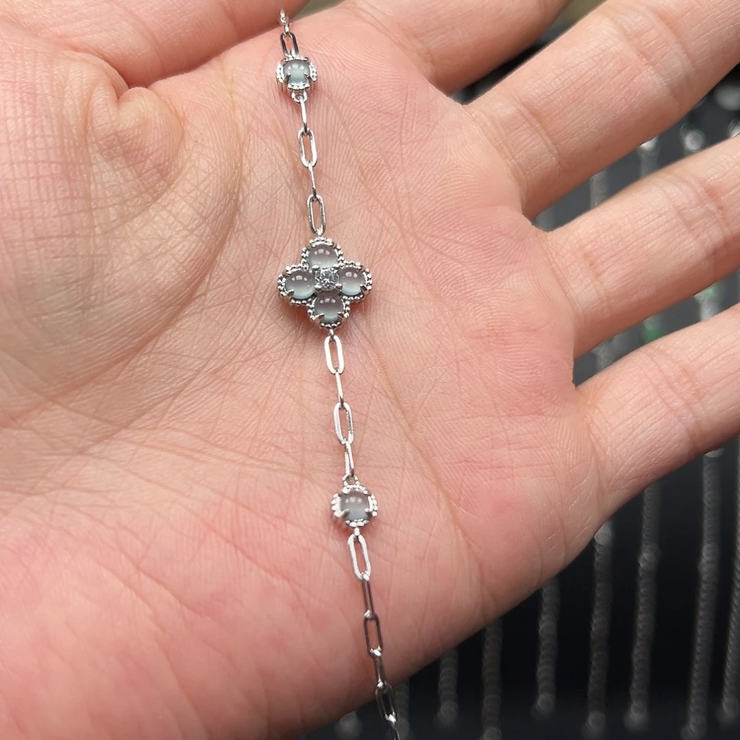 翡翠银S925镶嵌手链