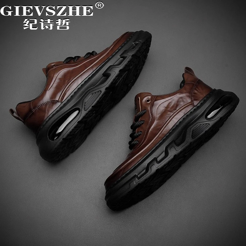 纪诗哲男鞋透气轻便百搭运动鞋子男款复古潮流休闲鞋简约厚底板鞋