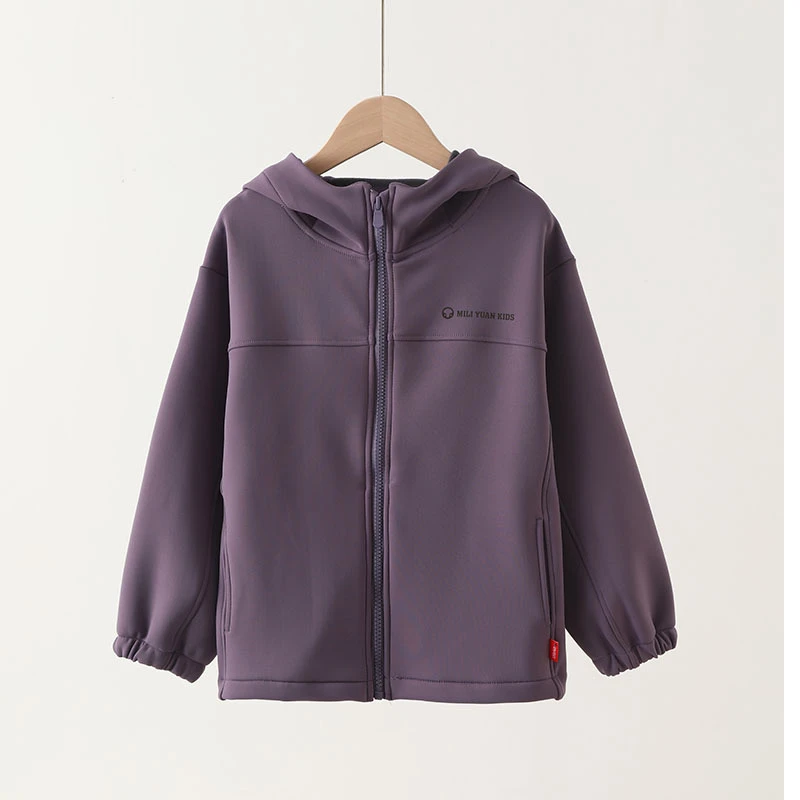 防风宽松男童连帽女户外夹克跑步休闲春秋加厚秋冬