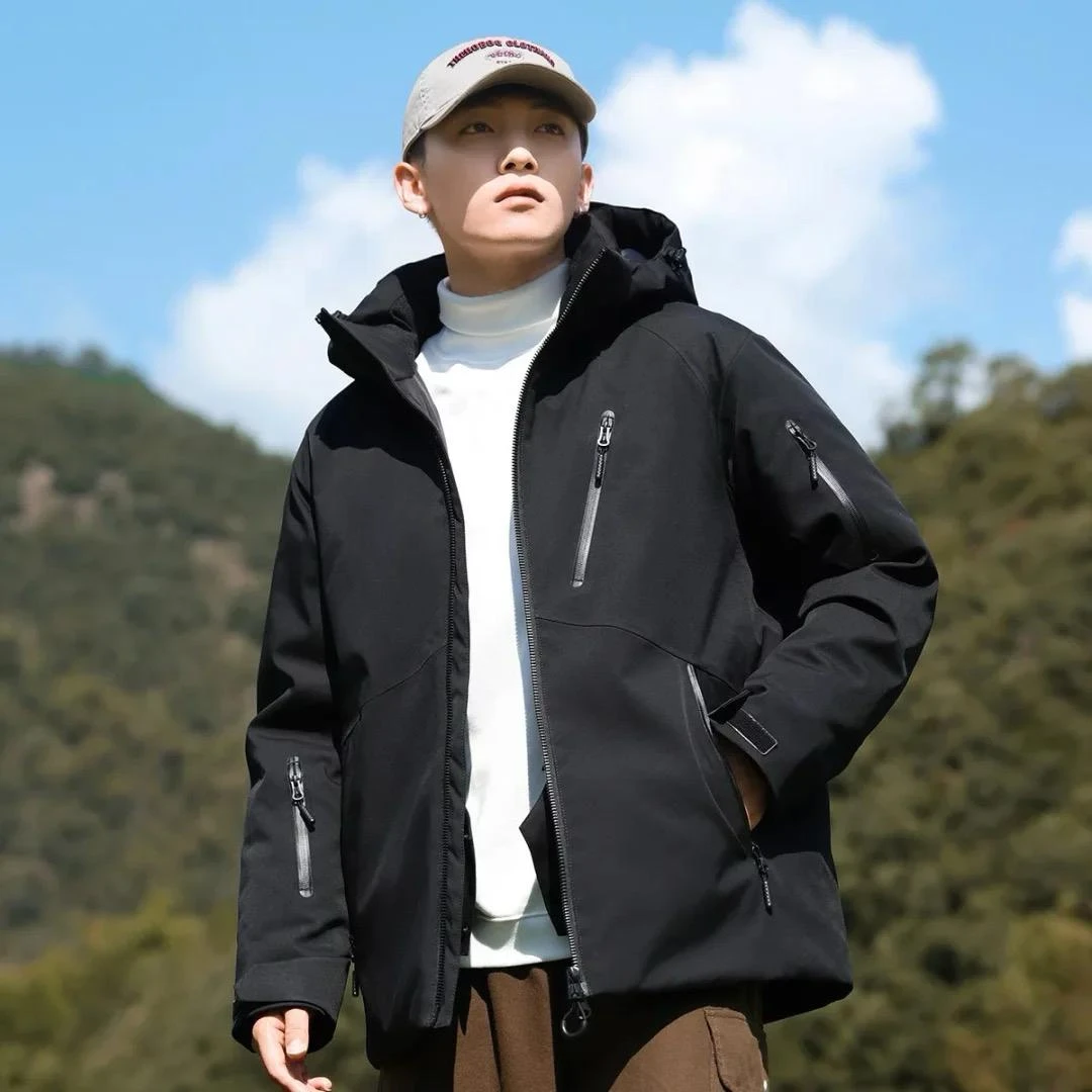 城市机能风  无惧风寒 冬季男士时尚户外防水保暖 90白鸭绒羽绒服