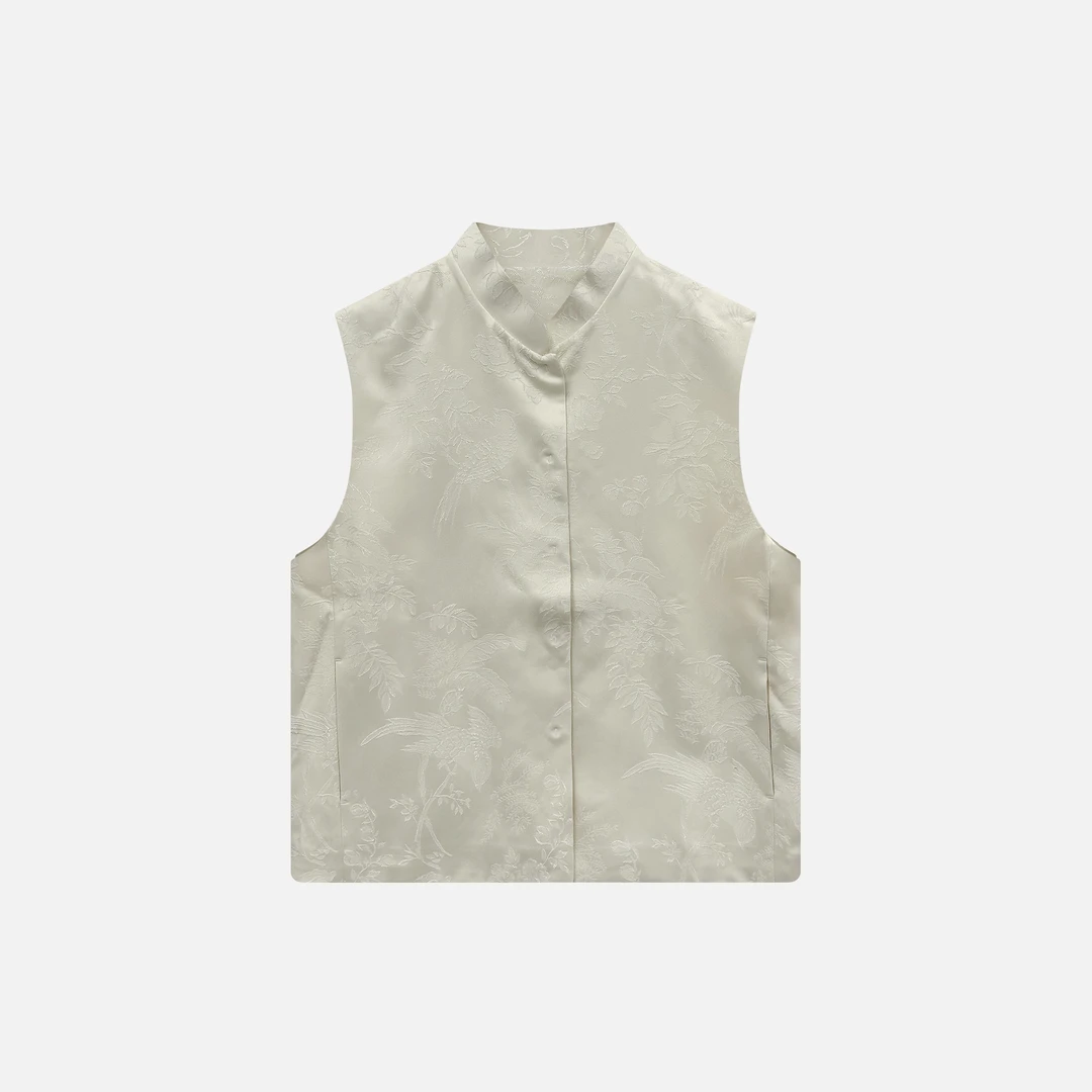 花鸟浮雕提花马甲