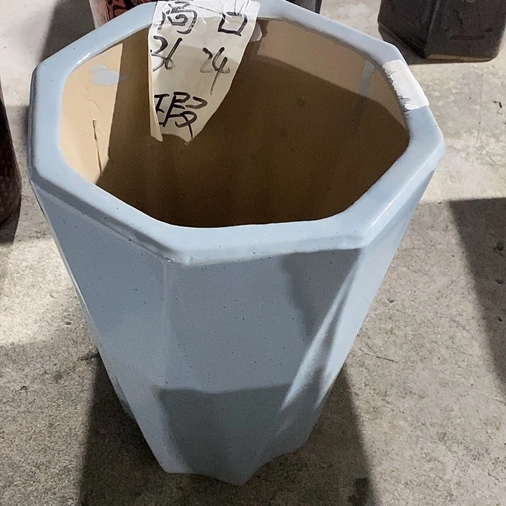 陶瓷八方蓝灰中号
