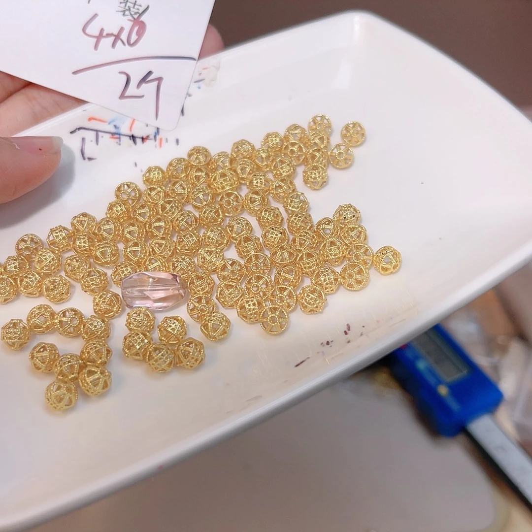 紫晶珠宝半成品银S925镀金镶嵌49