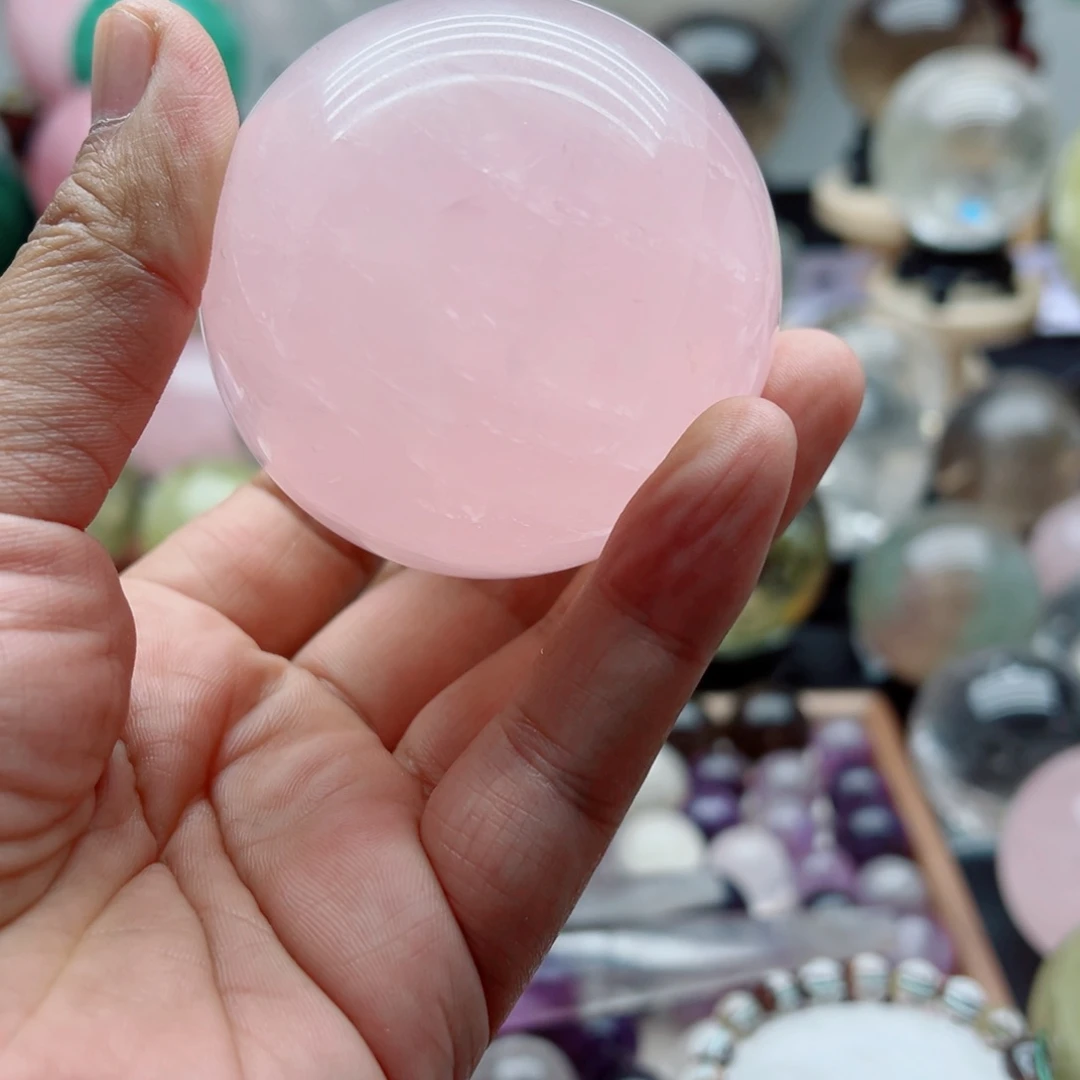 天然粉水晶卡66.8未镶嵌水晶
