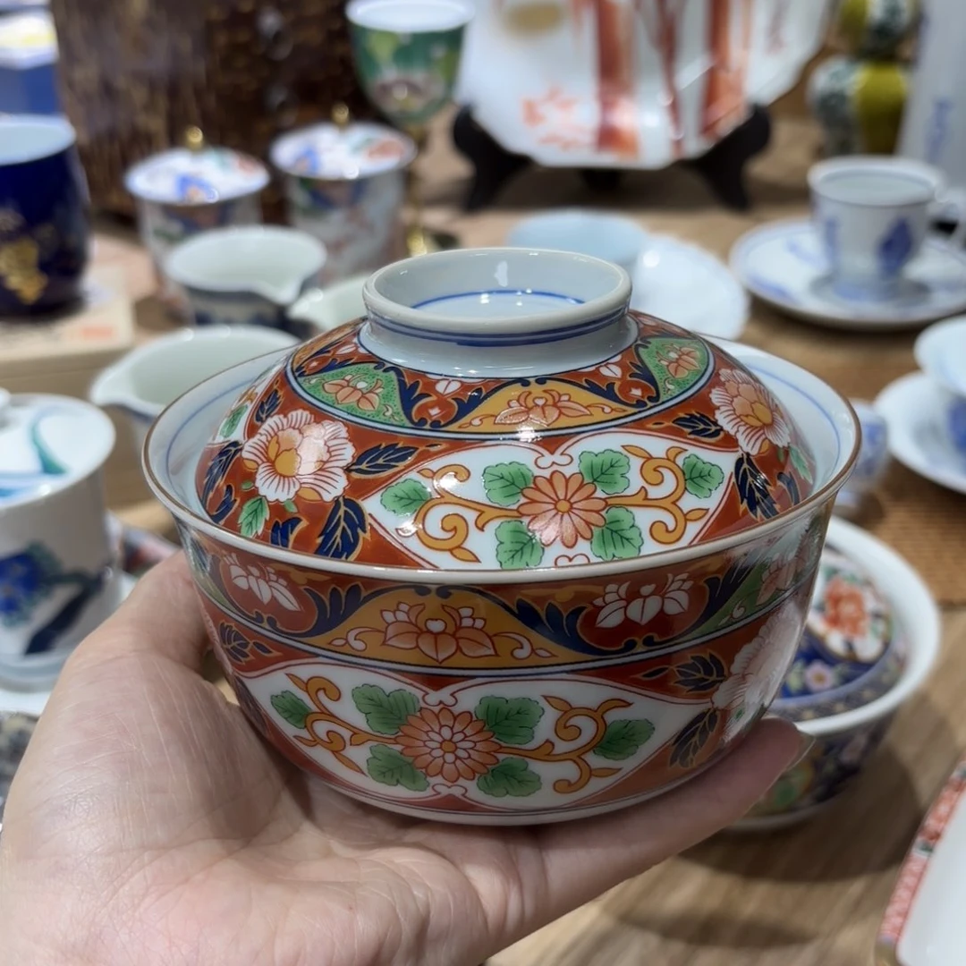 福利大漏满38包邮醍醐赤绘满绘盖碗
